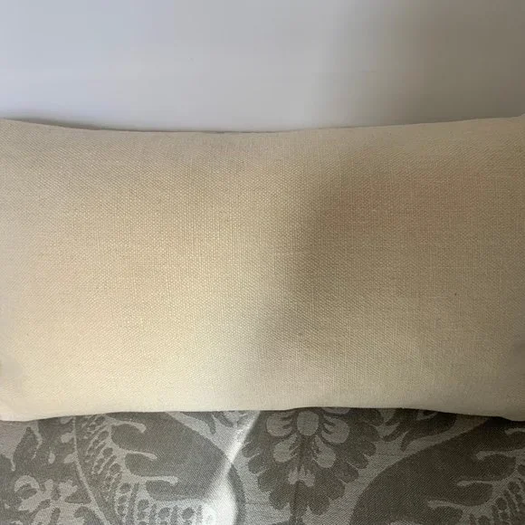 Deborah Hall Pair (2) White Calfskin Calfhide Cream Linen Throw Pillows